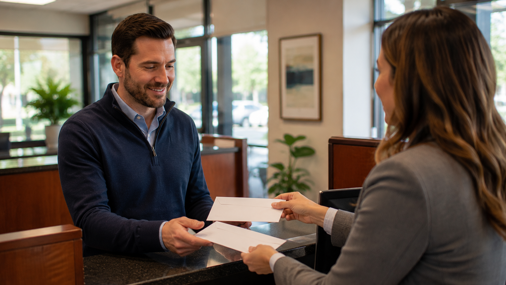 North Carolina home buyer receives two separate cashier's checks for the Due Diligence Fee and Earnest Money Deposit before purchasing a home in the Raleigh Triangle real estate market.