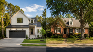 Side-by-side comparison of a new construction home and an established resale home in Raleigh NC — 2026 buyer decision guide for the Triangle market