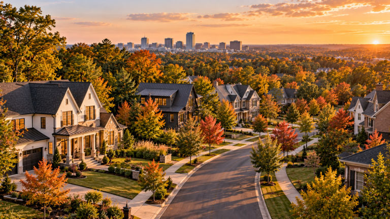 Raleigh NC residential neighborhood showing homes for sale, representing buying and selling at the same time in the Triangle real estate market