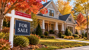 For Sale sign with Under Contract rider in front of a Raleigh NC home in fall — how long it takes to get an offer after listing